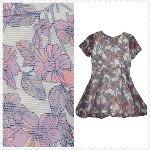 GB‎ Girls A-Line Dress Sheer Floral Pattern Fully Lined Cap Sleeve Sz 10